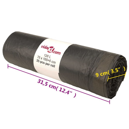 Bin Bags with Drawstrings 250 pcs Black 120 L
