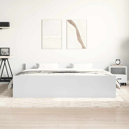 Bed Frame without Mattress White 200x200 cm