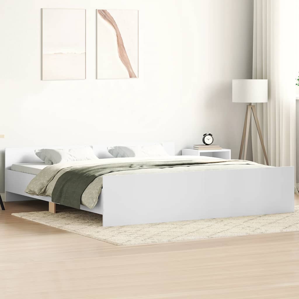 Bed Frame without Mattress White 200x200 cm