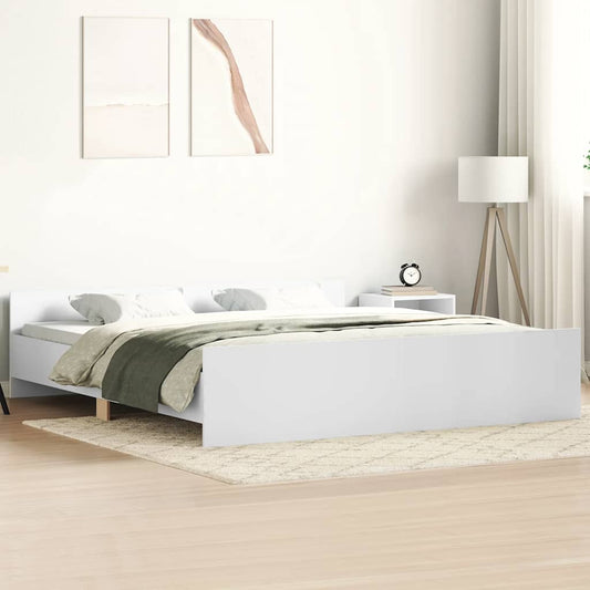 Bed Frame without Mattress White 200x200 cm