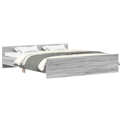 Bed Frame without Mattress Grey Sonoma 200x200 cm