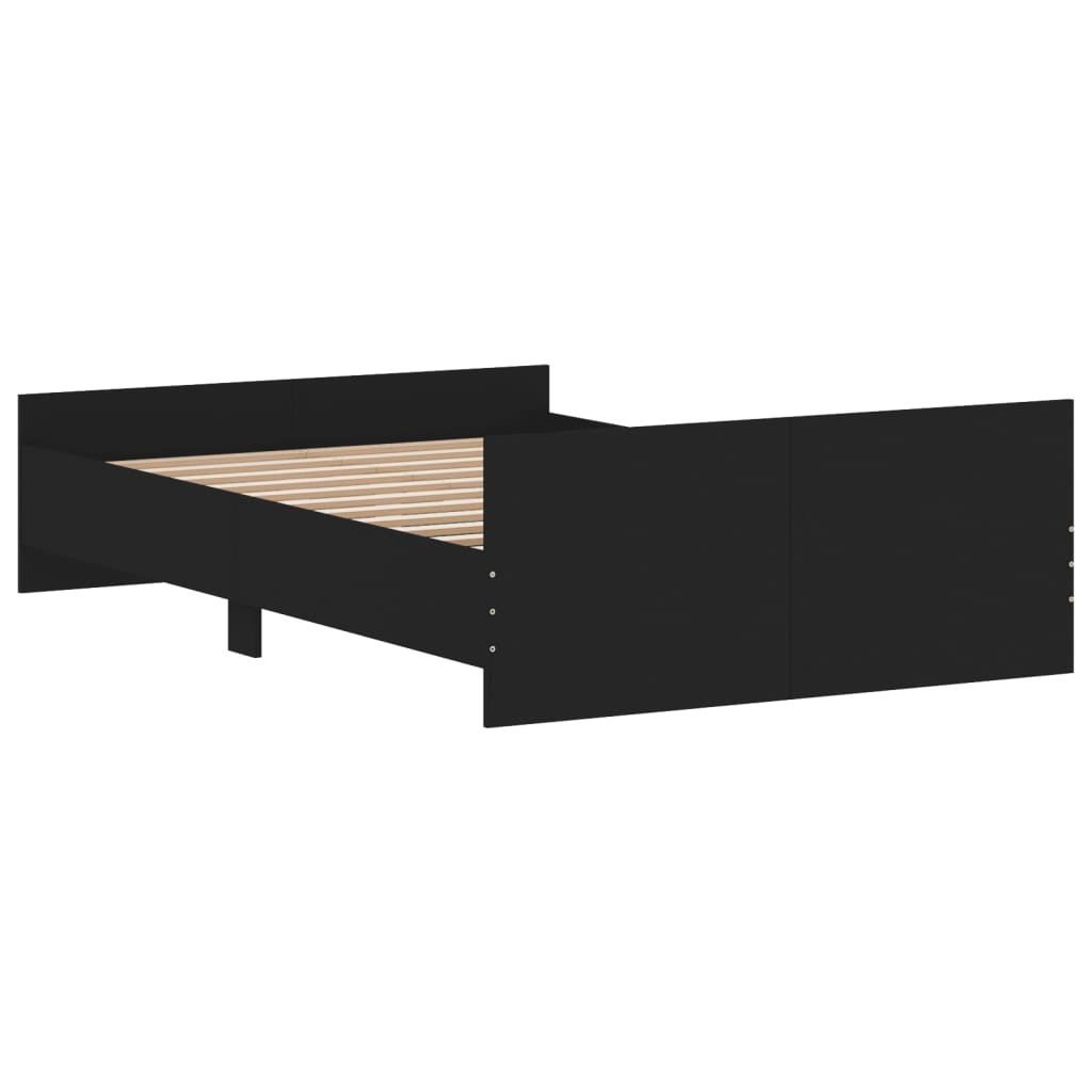 Bed Frame without Mattress Black 120x200 cm