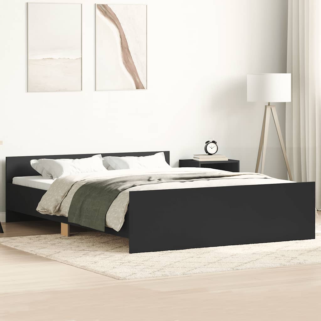 Bed Frame without Mattress Black 120x200 cm