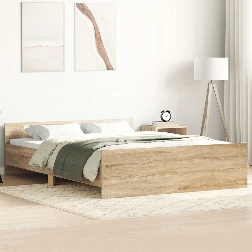 Bed Frame without Mattress Sonoma Oak 120x200 cm