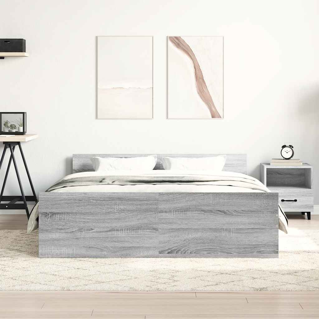 Bed Frame without Mattress Grey Sonoma 120x200 cm