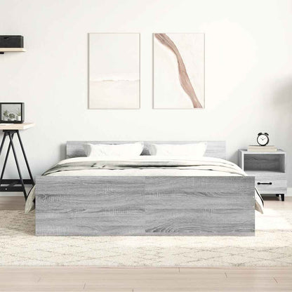 Bed Frame without Mattress Grey Sonoma 120x200 cm