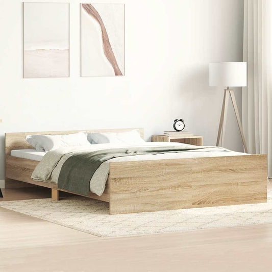 Bed Frame without Mattress Sonoma Oak 140x200 cm