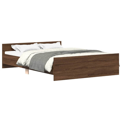 Bed Frame without Mattress Brown Oak 140x200 cm