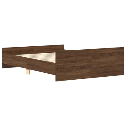 Bed Frame without Mattress Brown Oak 140x200 cm
