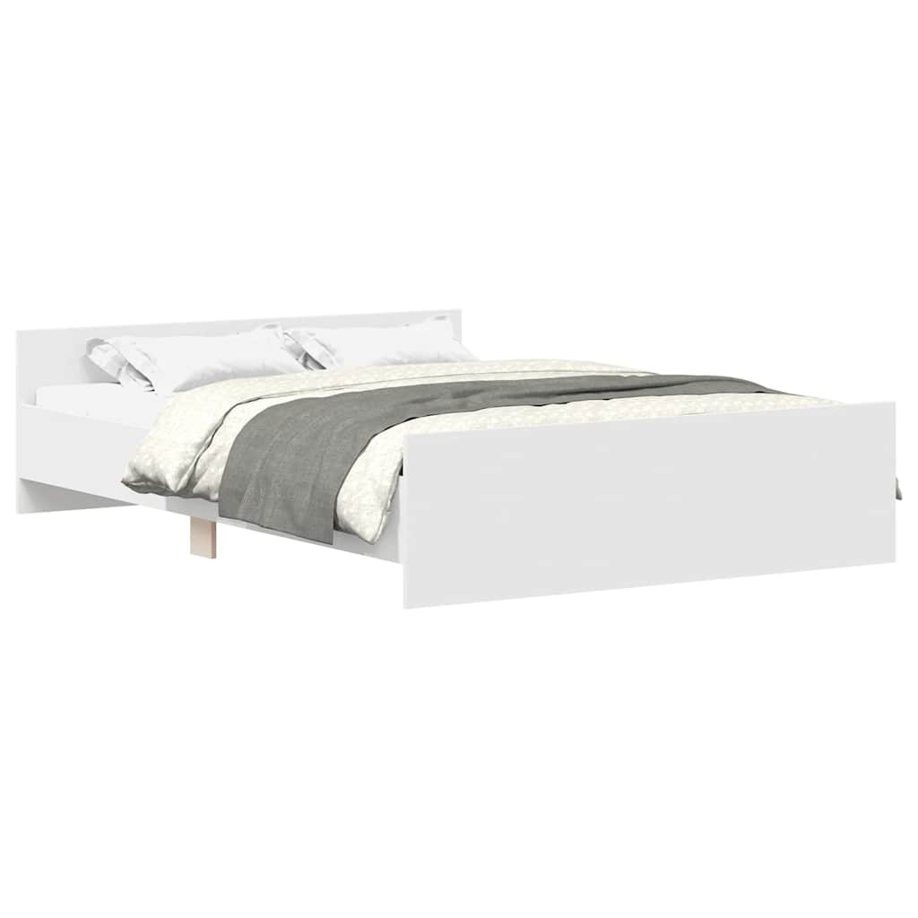 Bed Frame without Mattress White 150x200 cm King Size