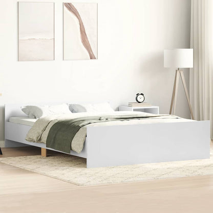 Bed Frame without Mattress White 150x200 cm King Size