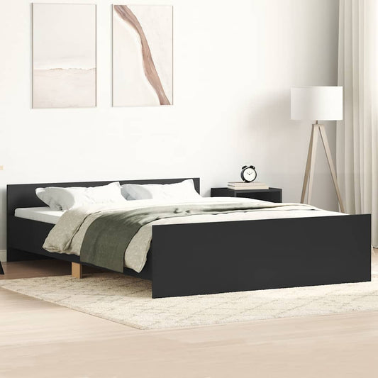 Bed Frame without Mattress Black 150x200 cm King Size