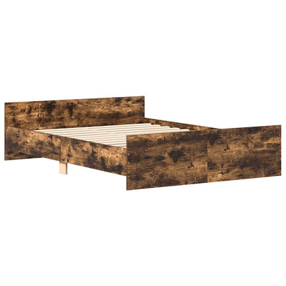 Bed Frame without Mattress Smoked Oak 150x200 cm King Size