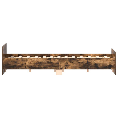 Bed Frame without Mattress Smoked Oak 150x200 cm King Size