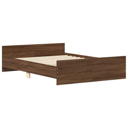 Bed Frame without Mattress Brown Oak 150x200 cm King Size