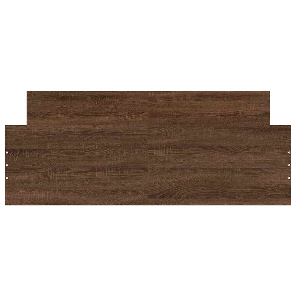 Bed Frame without Mattress Brown Oak 150x200 cm King Size