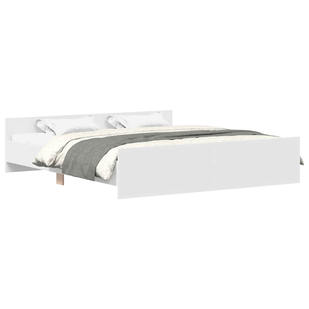 Bed Frame without Mattress White 180x200 cm Super King