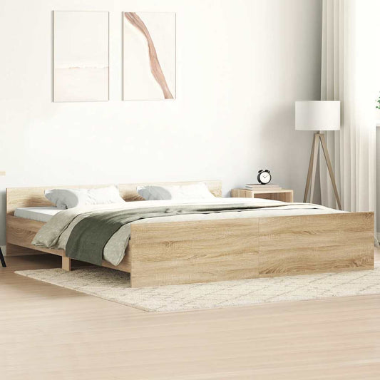 Bed Frame without Mattress Sonoma Oak 180x200 cm Super King