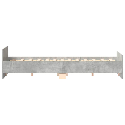 Bed Frame without Mattress Concrete Grey 180x200 cm Super King