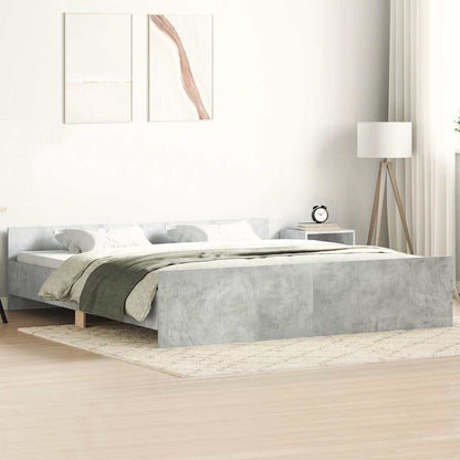 Bed Frame without Mattress Concrete Grey 180x200 cm Super King