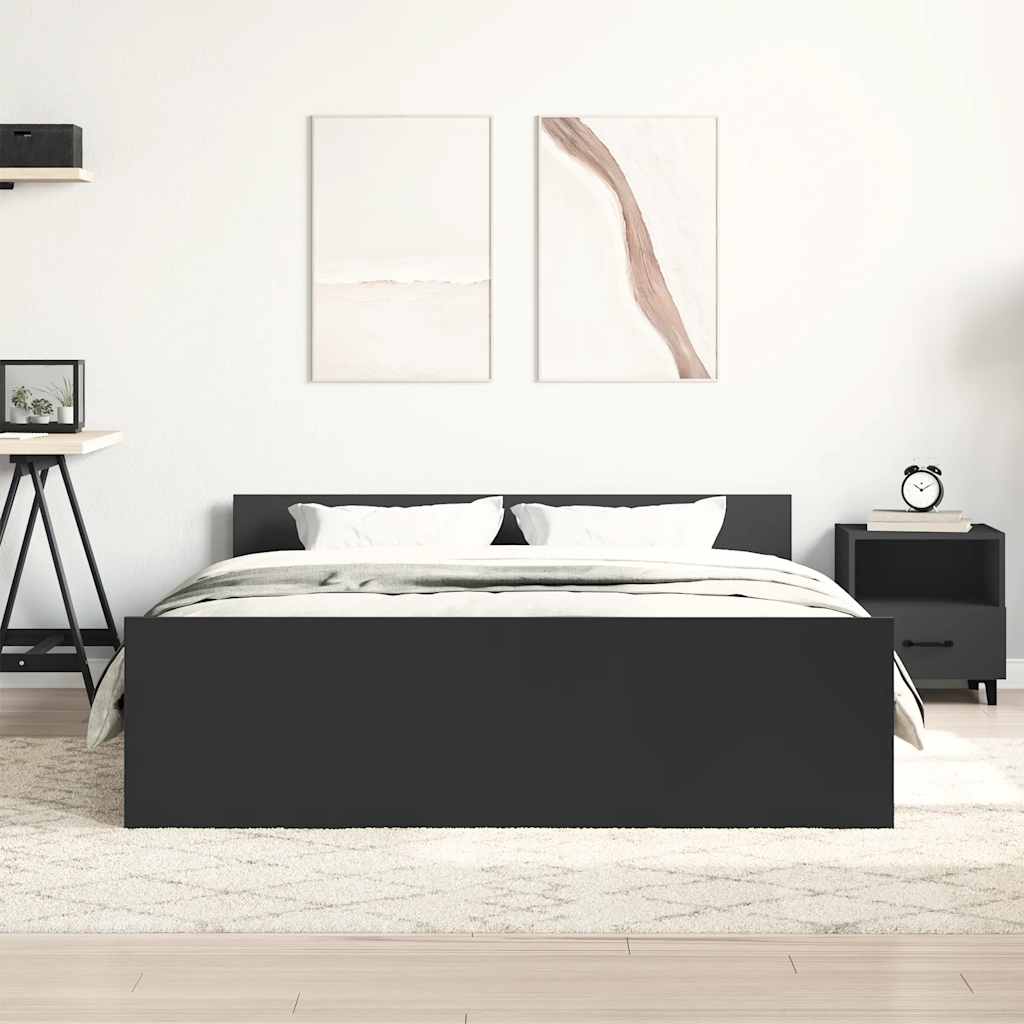 Bed Frame without Mattress Black 120x190 cm Small Double