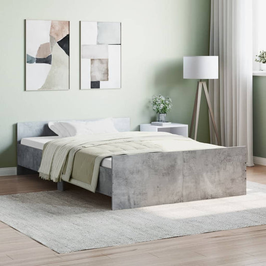 Bed Frame without Mattress Concrete Grey 120x190 cm Small Double