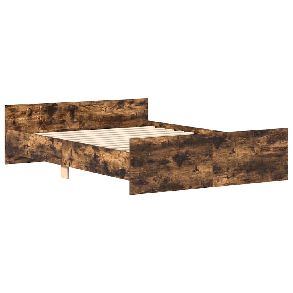 Bed Frame without Mattress Smoked Oak 120x190 cm Small Double