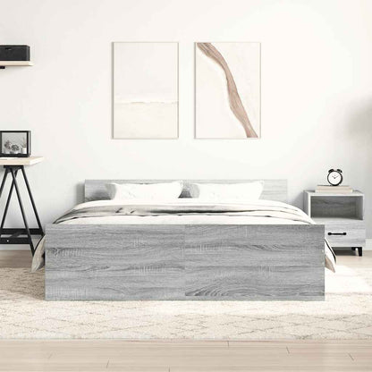 Bed Frame without Mattress Grey Sonoma 120x190 cm Small Double