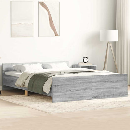 Bed Frame without Mattress Grey Sonoma 120x190 cm Small Double