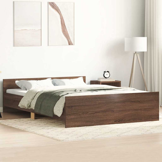 Bed Frame without Mattress Brown Oak 120x190 cm Small Double