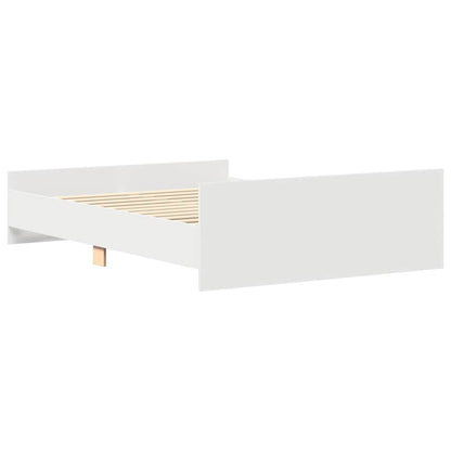 Bed Frame without Mattress White 140x190 cm