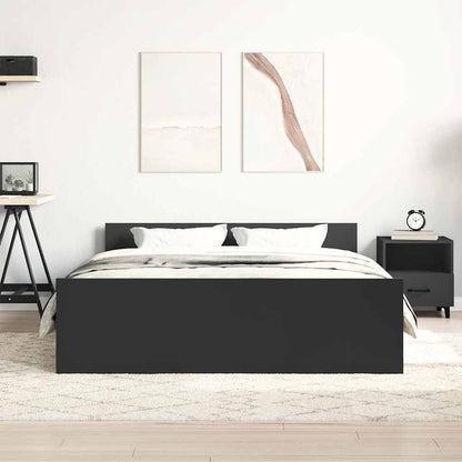 Bed Frame without Mattress Black 140x190 cm