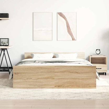 Bed Frame without Mattress Sonoma Oak 140x190 cm
