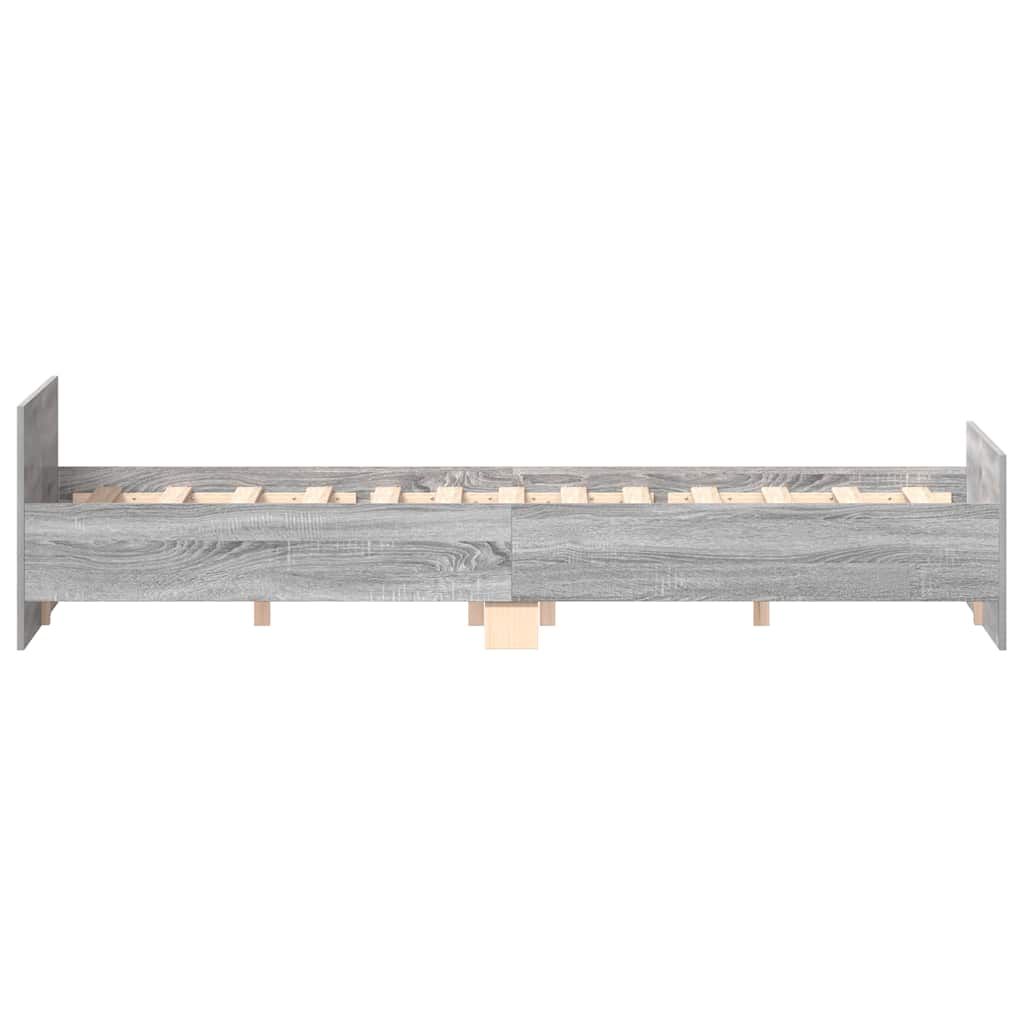 Bed Frame without Mattress Grey Sonoma 140x190 cm