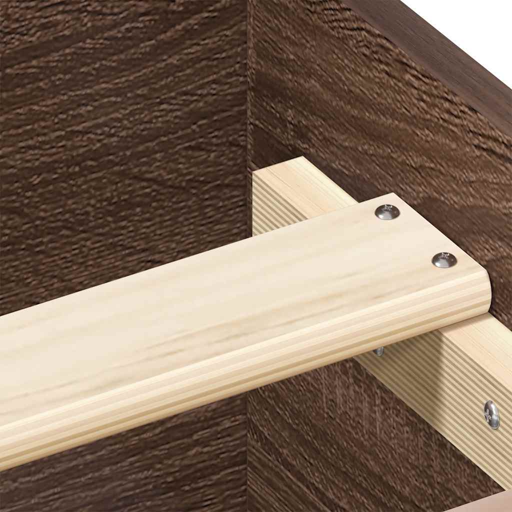 Bed Frame without Mattress Brown Oak 140x190 cm