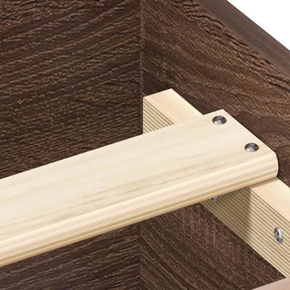 Bed Frame without Mattress Brown Oak 140x190 cm