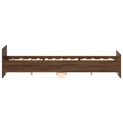 Bed Frame without Mattress Brown Oak 135x190 cm Double