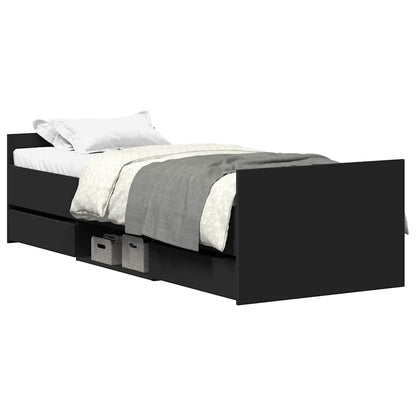 Bed Frame without Mattress Black 100x200 cm