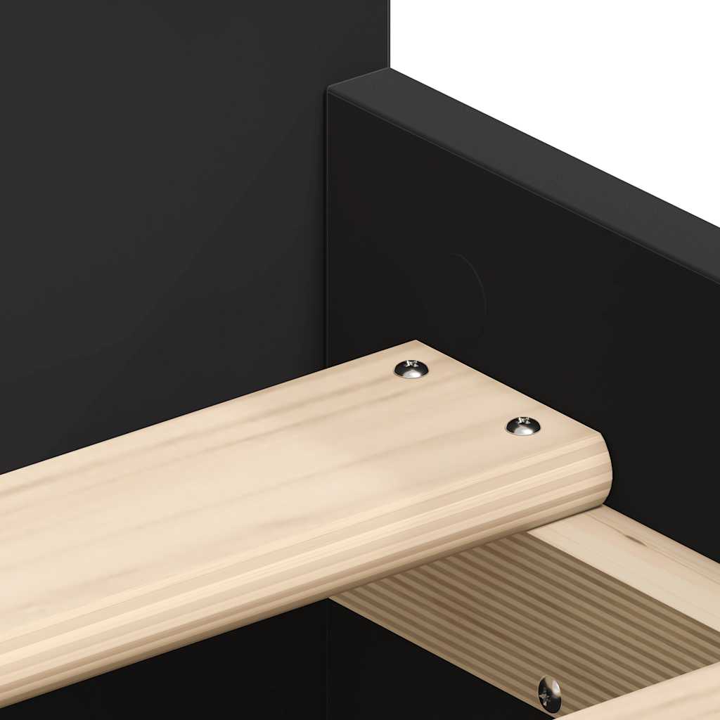 Bed Frame without Mattress Black 100x200 cm