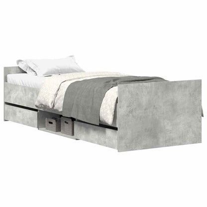 Bed Frame without Mattress Concrete Grey 100x200 cm