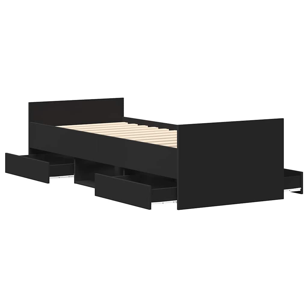Bed Frame without Mattress Black 90x200 cm