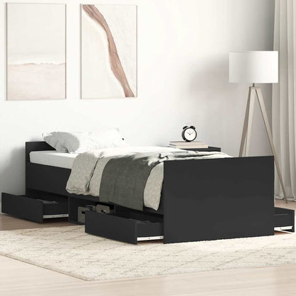 Bed Frame without Mattress Black 90x200 cm