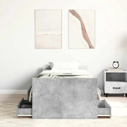 Bed Frame without Mattress Concrete Grey 90x200 cm