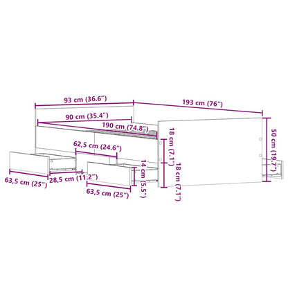 Bed Frame without Mattress White 90x190 cm Single