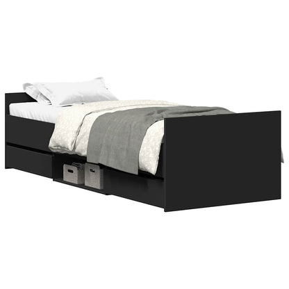 Bed Frame without Mattress Black 90x190 cm Single