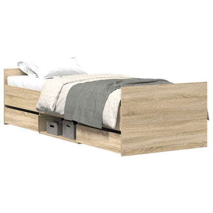Bed Frame without Mattress Sonoma Oak 90x190 cm Single