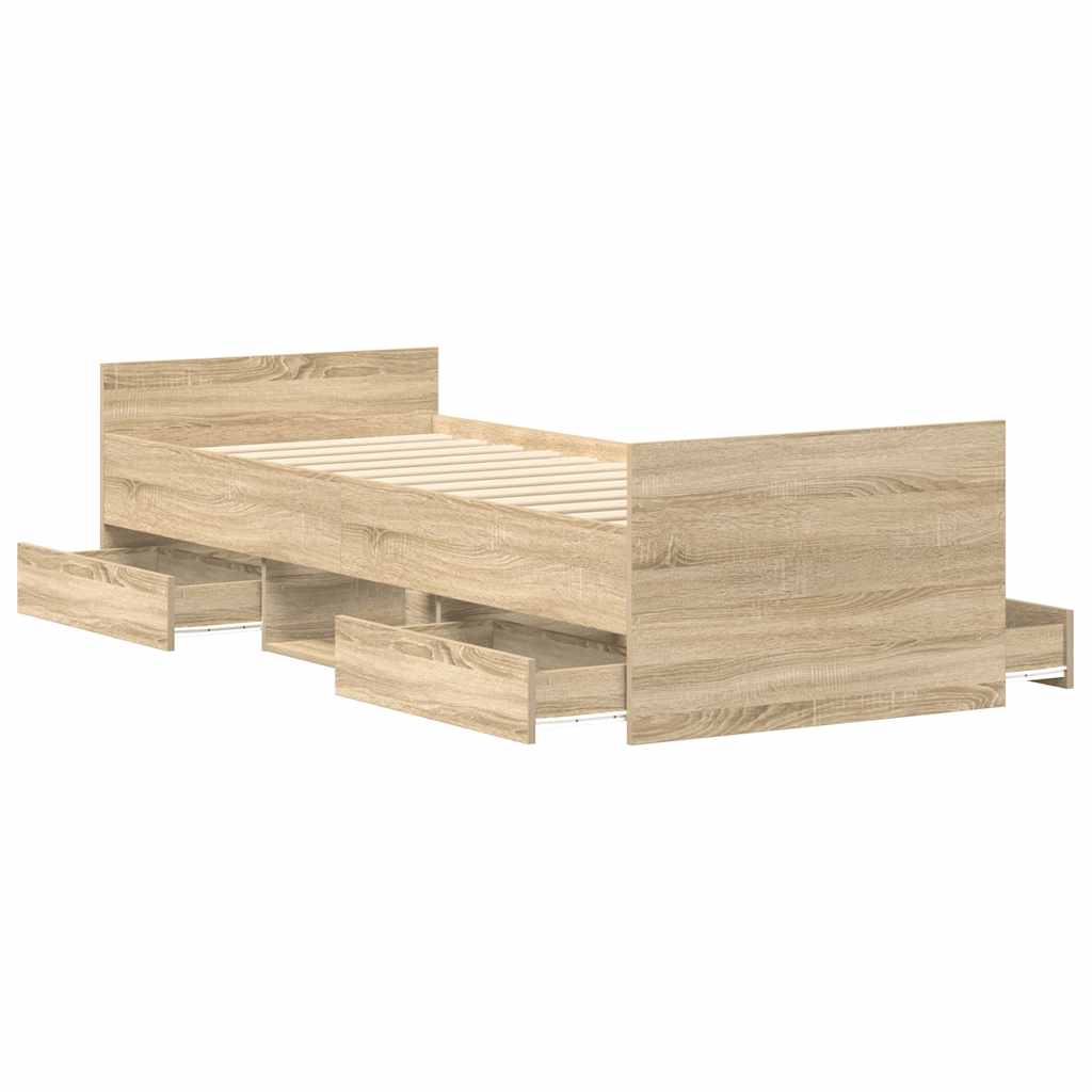 Bed Frame without Mattress Sonoma Oak 90x190 cm Single