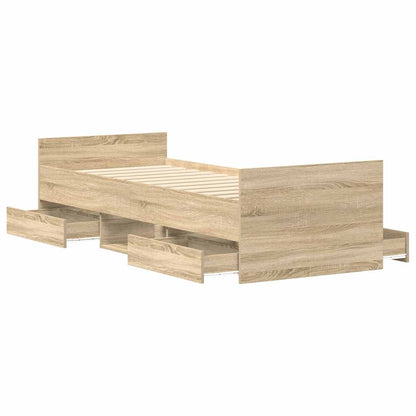 Bed Frame without Mattress Sonoma Oak 90x190 cm Single