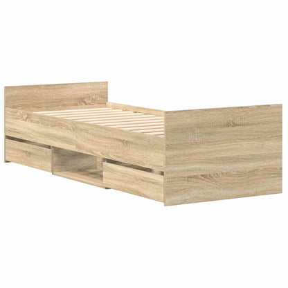 Bed Frame without Mattress Sonoma Oak 90x190 cm Single