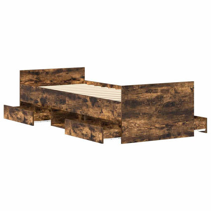 Bed Frame without Mattress Smoked Oak 90x190 cm Single
